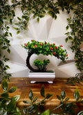 Artificial Bonsai Tree - Red Rose Buds, 20 cm