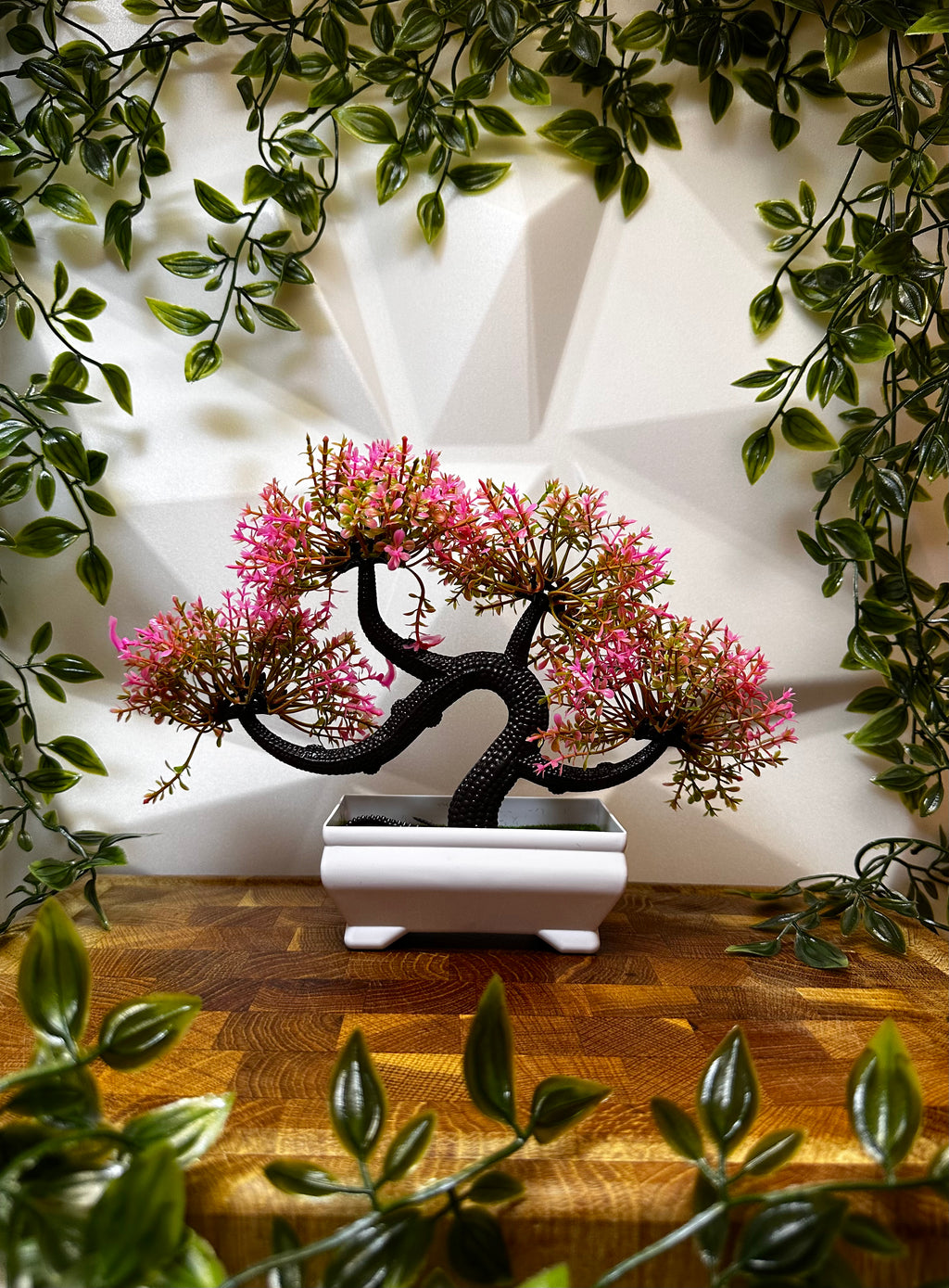 Artificial Bonsai Tree - Pink Blossom, 19 cm