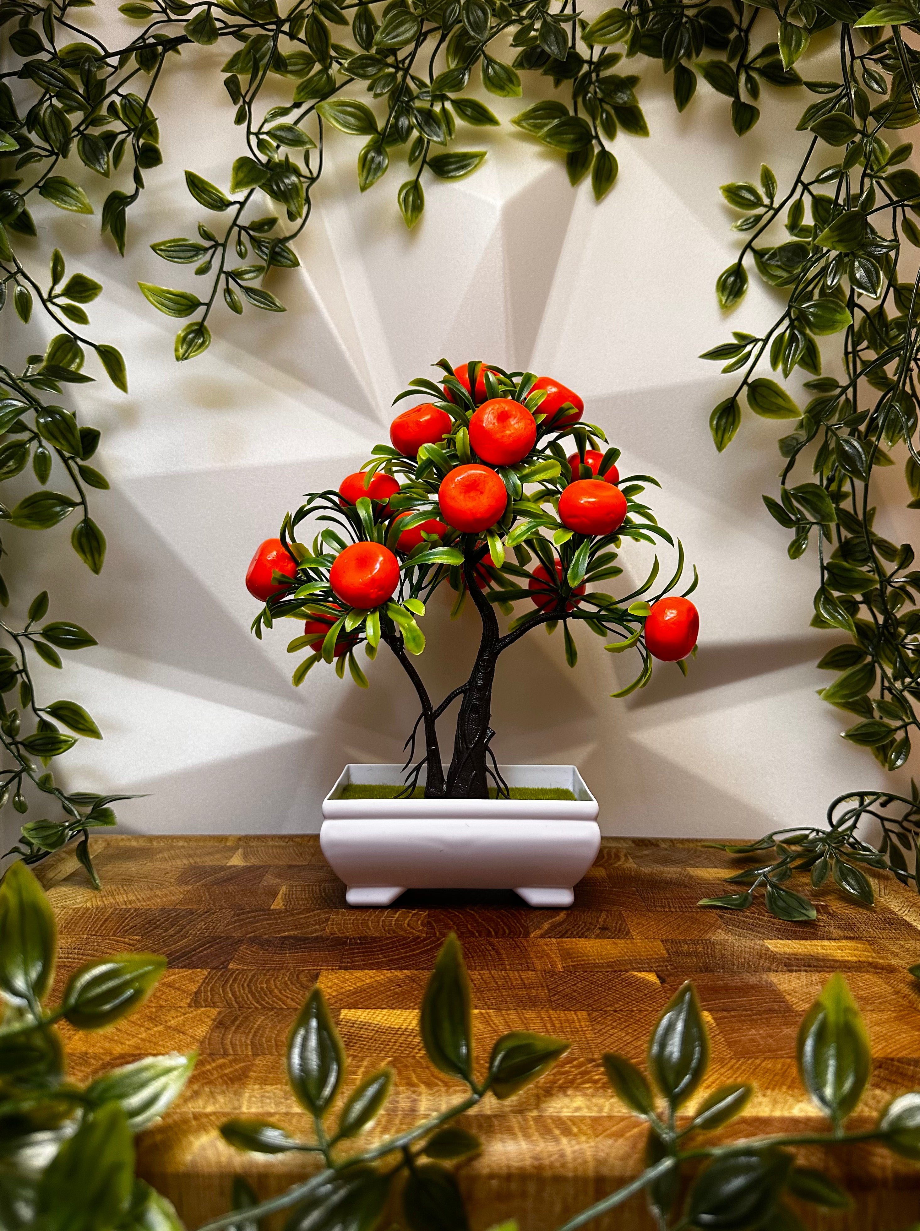 Artificial Bonsai Tree - Mandarin Orange, 20 cm