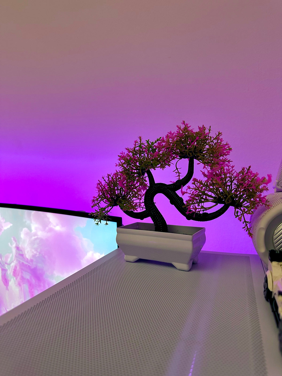 Artificial Bonsai Tree - Pink Blossom, 19 cm