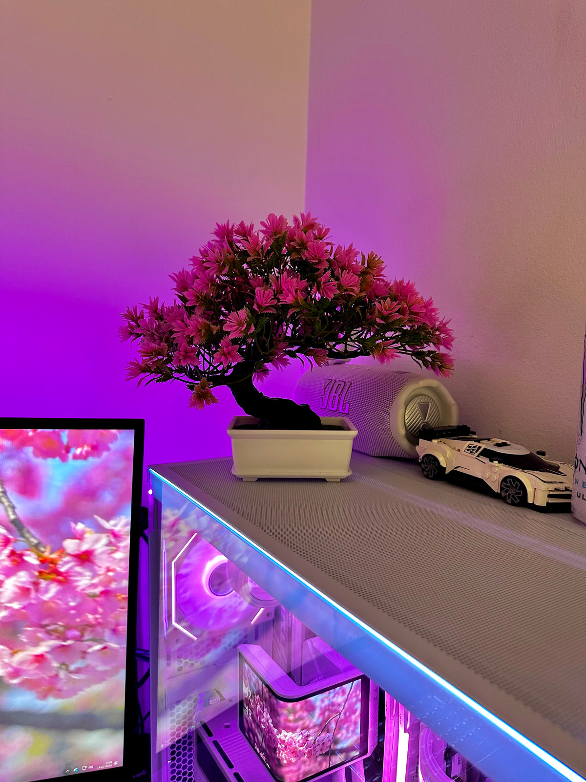 Artificial Bonsai Tree - Pink Pine Style, 24 cm