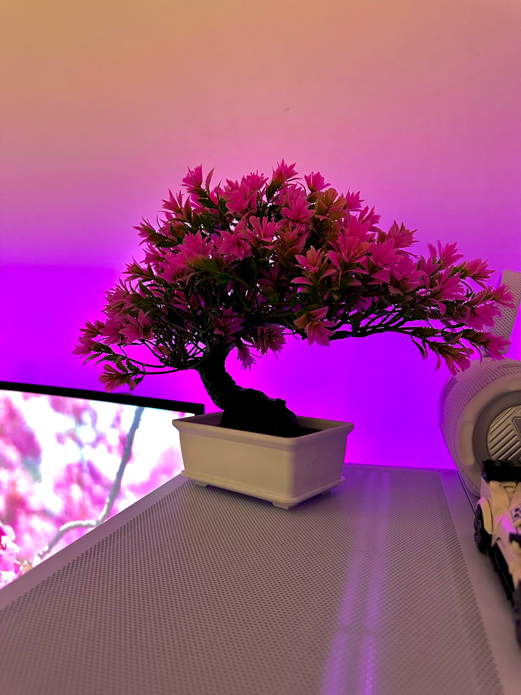 Artificial Bonsai Tree - Pink Pine Style, 24 cm